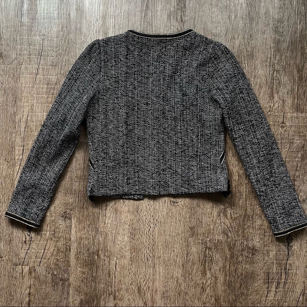 Maison Scotch Studded Frayed Bohemian Tweed Blazer - small - Picture 3 of 14